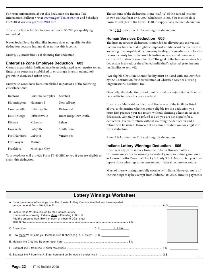 2008 It 40 Income Tax Booklet With Forms And Schedules