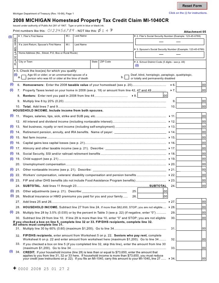 mi 1040cr instructions mi 1040 form
