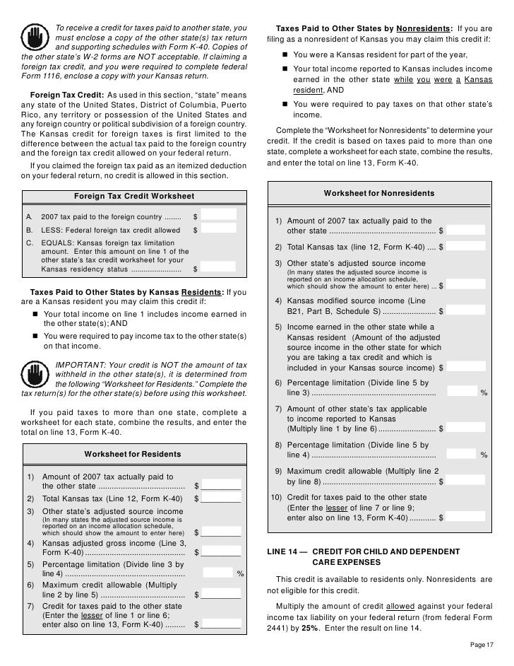 k 40 inst 07 ksrevenue org kansas tax form k 40