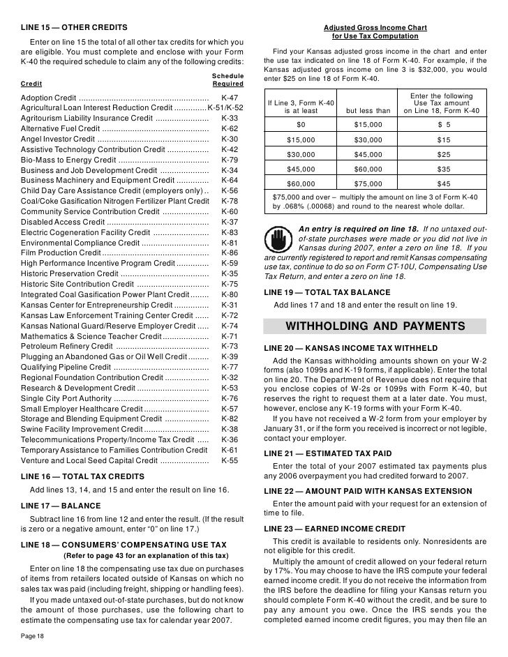 k 40 inst 07 ksrevenue org kansas tax form k 40