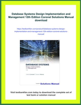 Database Systems Design Implementation and Management 12th Edition ...