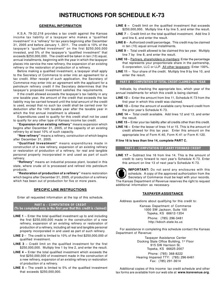 Petroleum Refinery Credit K 73