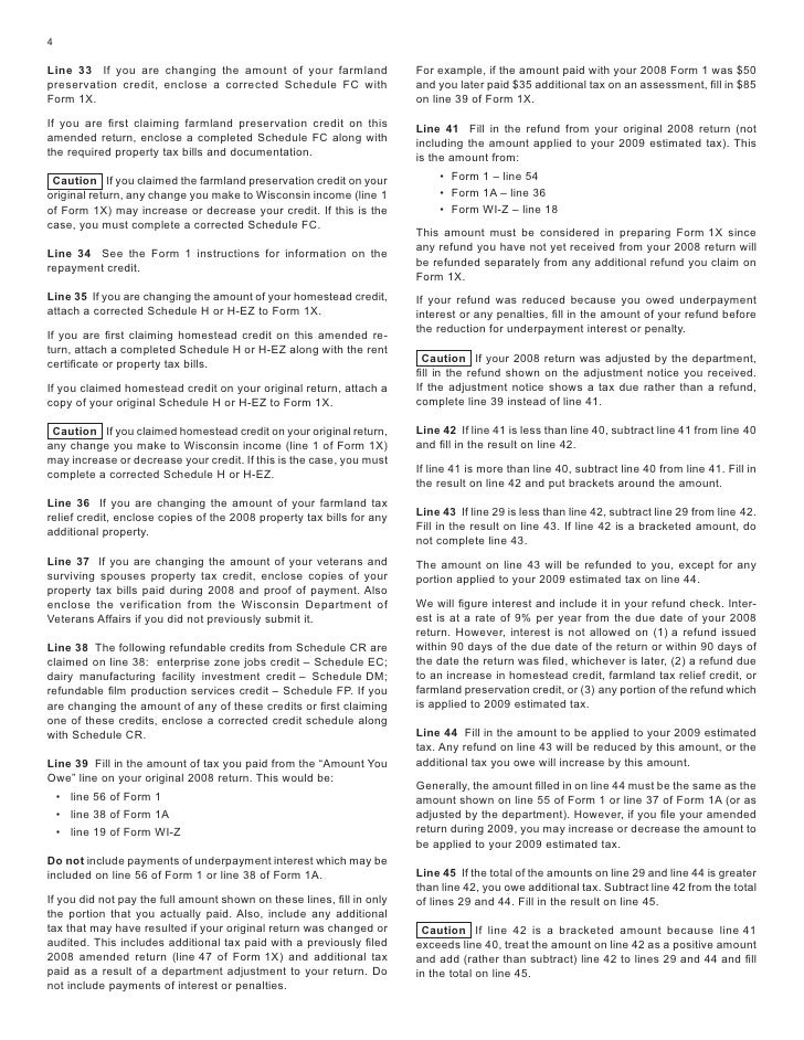 instructions wi form 1a