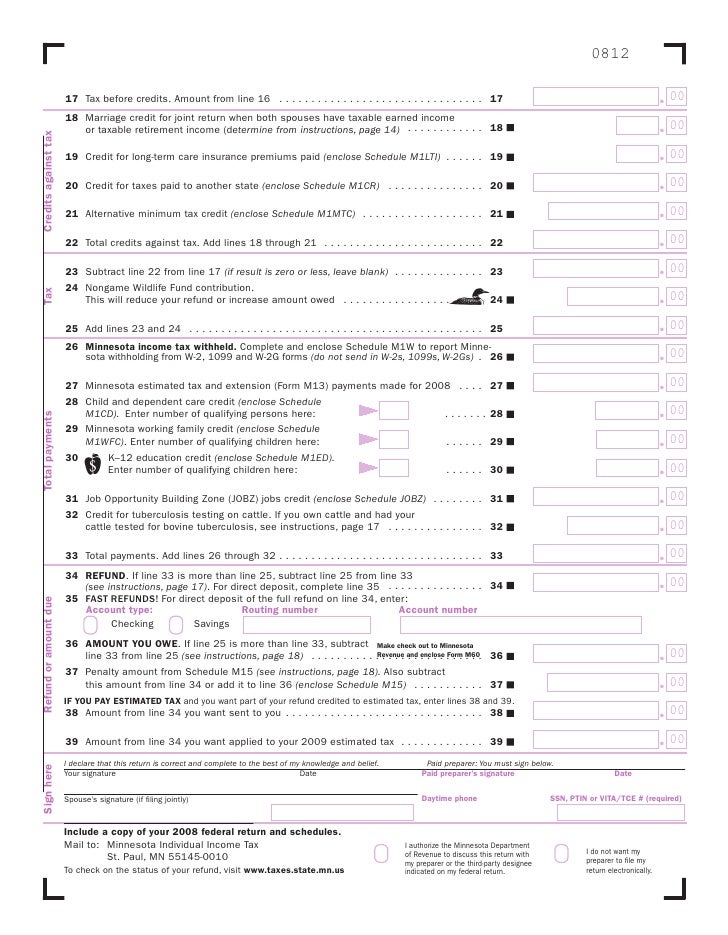 m1 taxes state mn us mn form m1 instructions