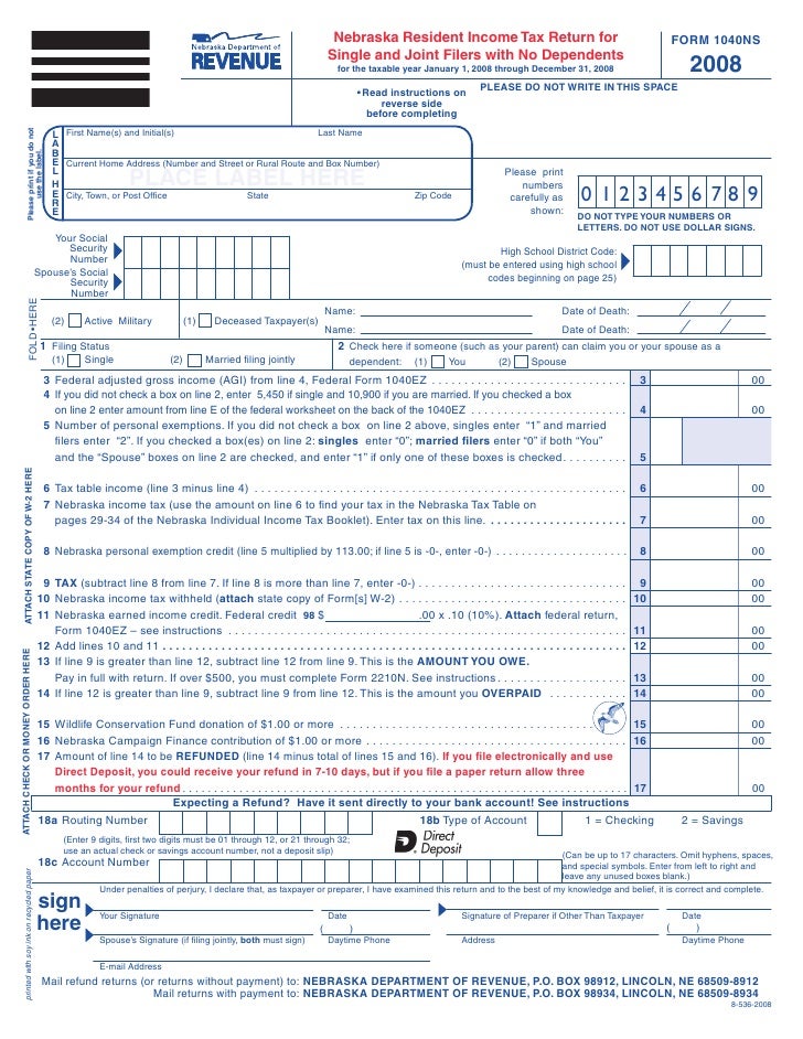Revenue Ne Gov Tax Current F 1040ns
