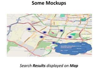 Some Mockups




Search Results displayed on Map
 