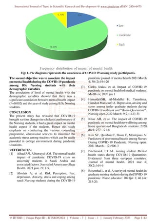 A Study to Assess the Impact on Mental Health during Covid 19 Pandemic ...
