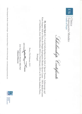Certificate Dr. Ankit Syal