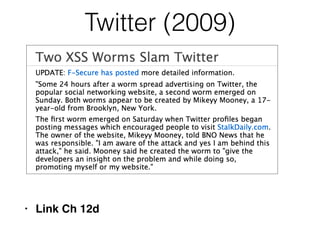 Twitter (2009)
• Link Ch 12d
 