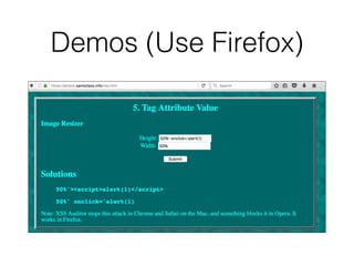 Demos (Use Firefox)
 