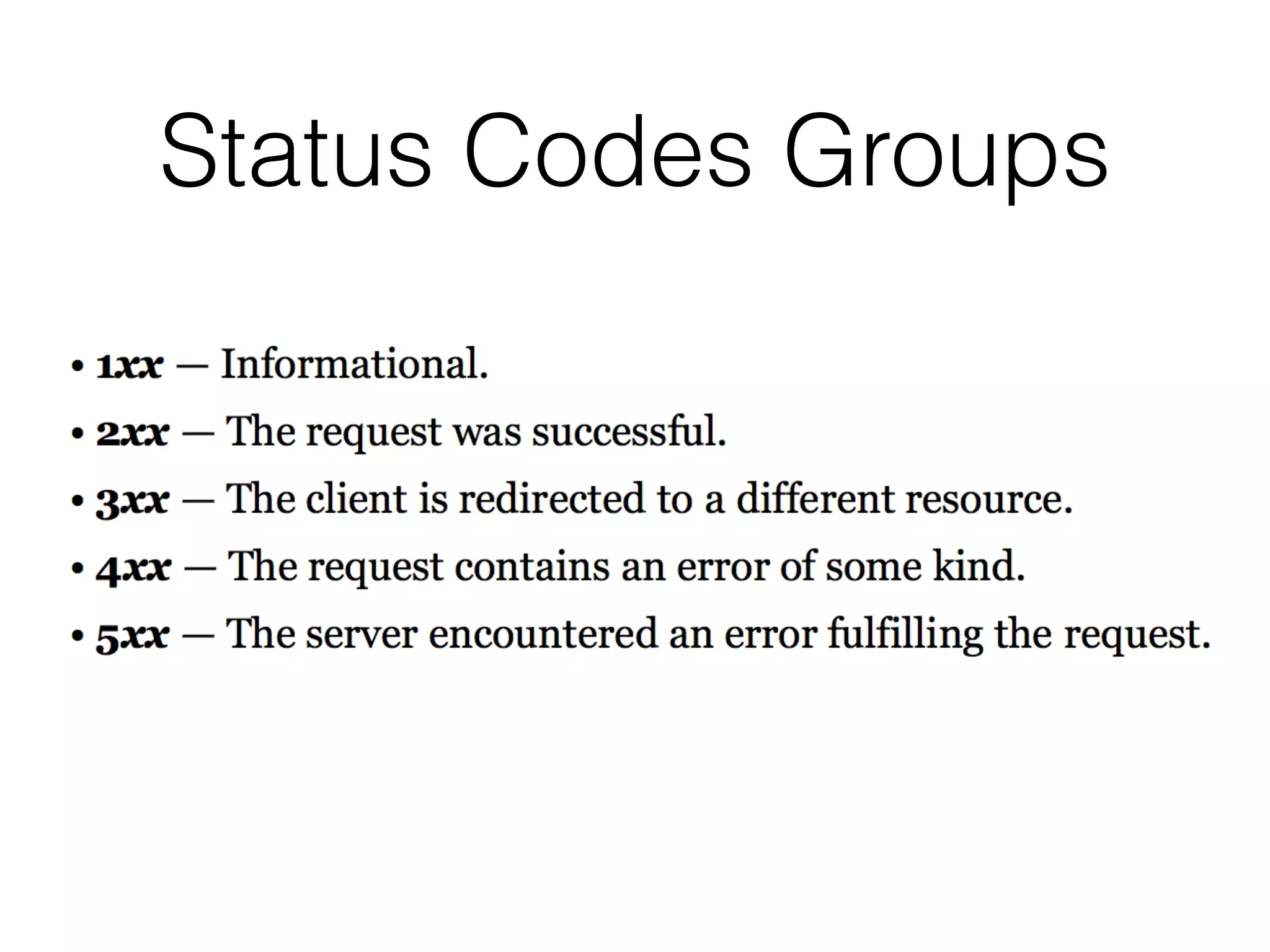 Status Codes Groups
 