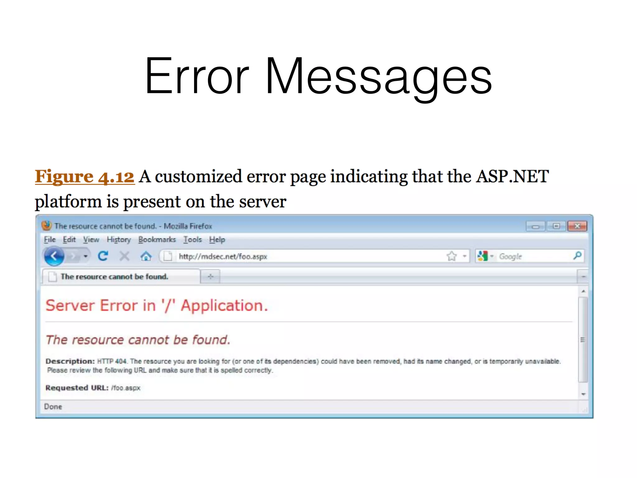 Error Messages
 