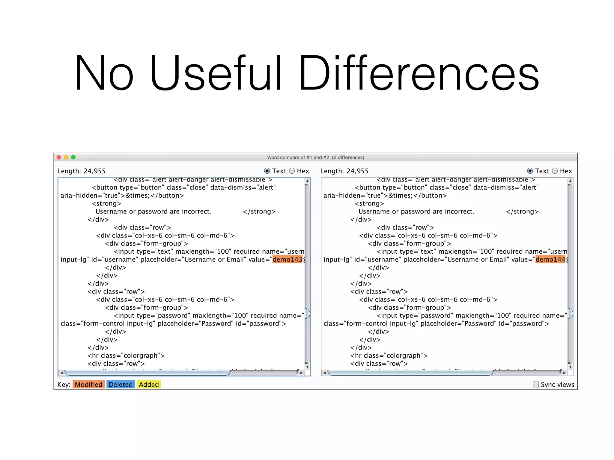 No Useful Differences
 