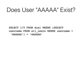 Does User "AAAAA" Exist?
 