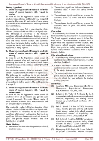 Study on Academic Stress among Student Teachers of Secondary Teacher ...