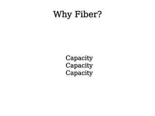 Why Fiber?




  Capacity
  Capacity
  Capacity
 