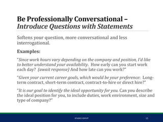 Conversational Statements The Art of Interviewing | PPTX