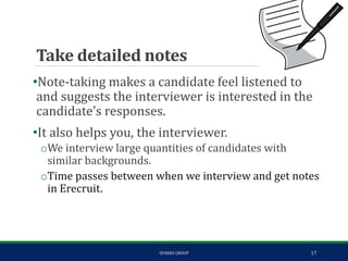 Note As Group Interview The Art of Interviewing | PPTX