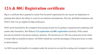 Online 12A Registration and Online 80G Registration - We Legalize | PDF