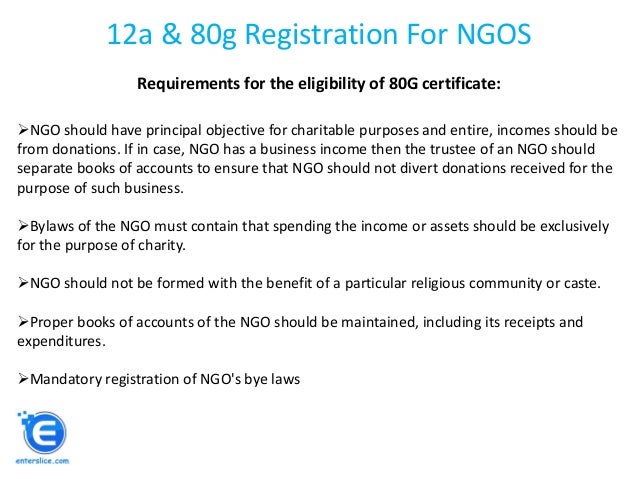 12a 80g registration for