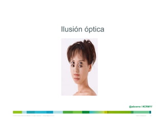 Ilusión óptica




                                                                                                 @abcerra / #CRM11


© 2010 Cisco and/or its affiliates. All rights reserved. – duittenb@cisco.com                         Cisco Confidential   21
 