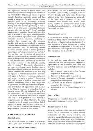 Roles of Cooperative Societies in Aquaculture Development: A Case Study ...