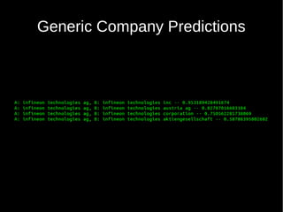 Generic Company Predictions
 