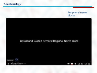 Anesthesiology
Peripheral nerve
blocks
 