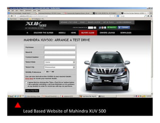 Lead Based Website of Mahindra XUV 500
 