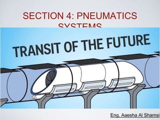 SECTION 4: PNEUMATICS
SYSTEMS
Eng. Aaesha Al Shamsi
 