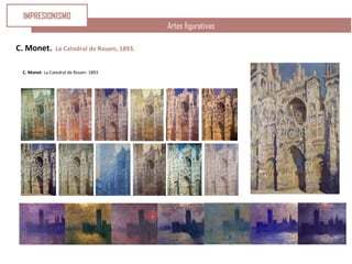 C. Monet: La Catedral de Rouen. 1893
Artes figurativas
C. Monet. La Catedral de Rouen, 1893.
IMPRESIONISMO
 