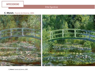 C. Monet: Puente de Giverny. 1899
Artes figurativas
C. Monet. Puente de Giverny, 1899.
IMPRESIONISMO
 