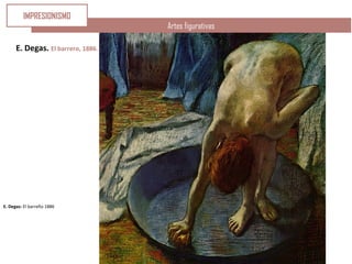 E. Degas: El barreño 1886
Artes figurativas
E. Degas. El barrero, 1886.
IMPRESIONISMO
 
