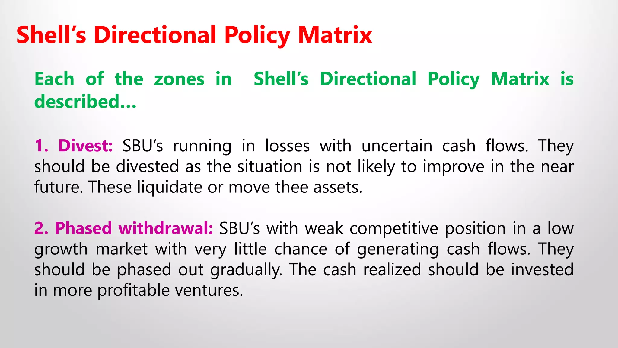 12A Strategic Product Management - Shell's Directional Policy Matrix | PDF