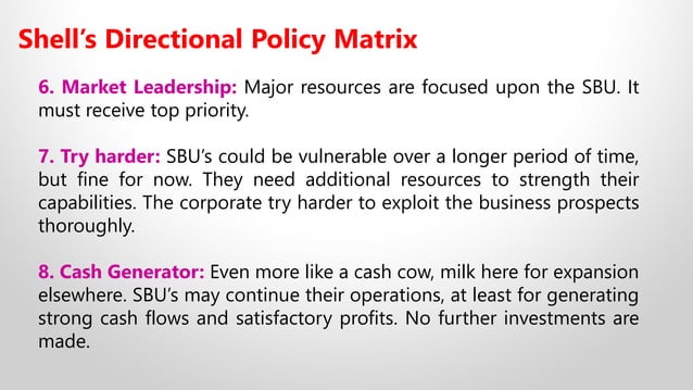 12A Strategic Product Management - Shell's Directional Policy Matrix