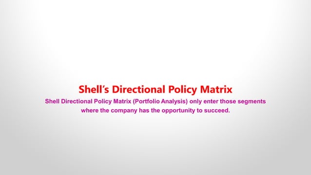12A Strategic Product Management - Shell's Directional Policy Matrix
