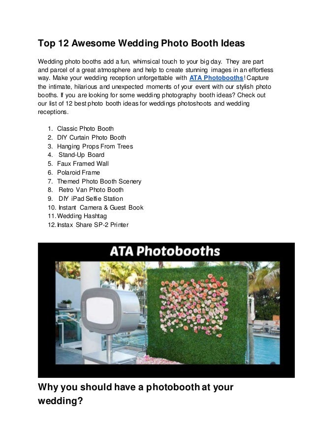 12 Awesome Wedding Photo Booth Ideas 12 Awesome Wedding Photo Booth Ideas