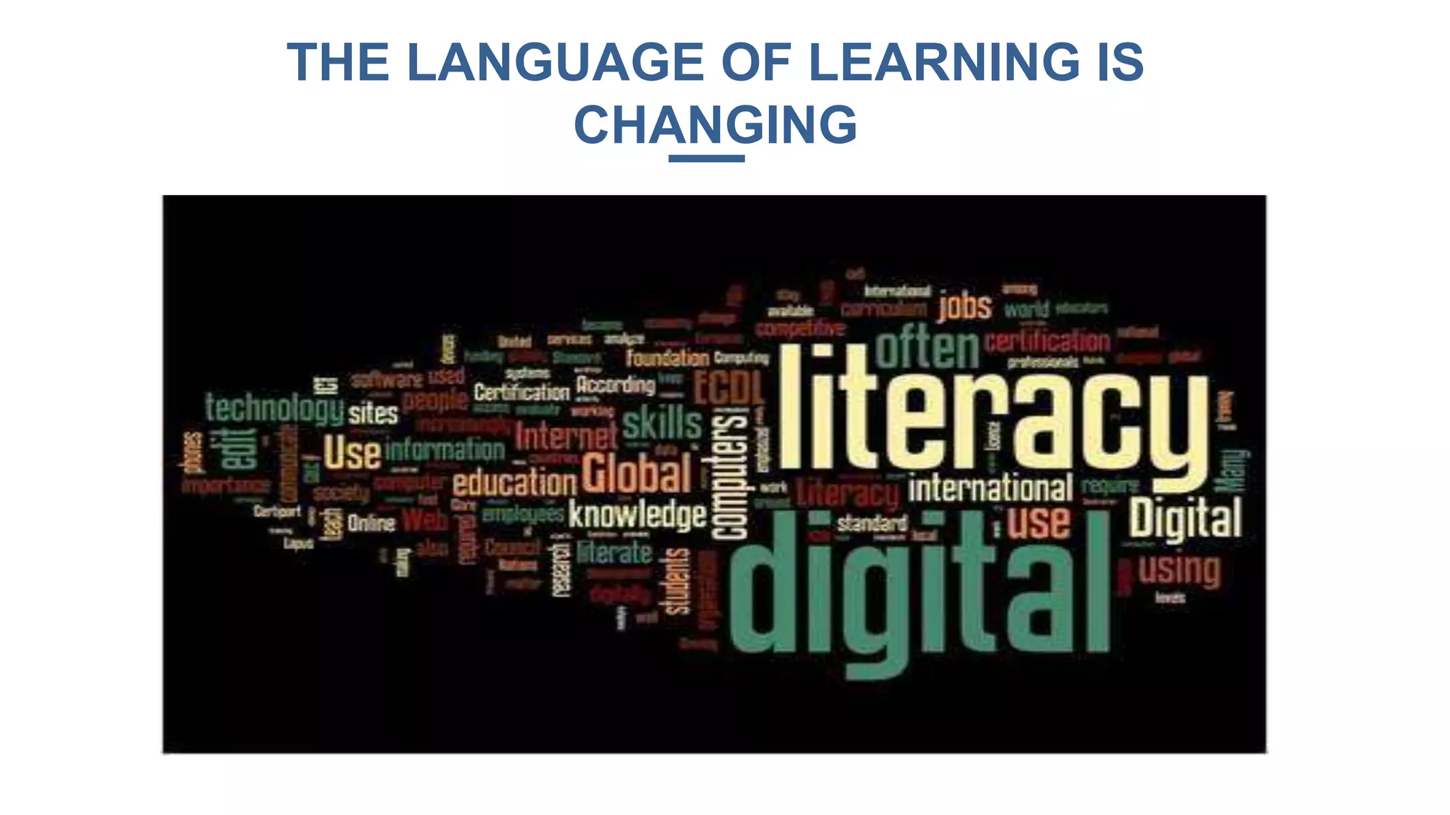 THE LANGUAGE OF LEARNING IS
CHANGING
 