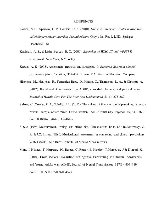 formatting a reference list