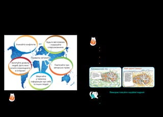 71
70
Правила спілкування в інтернеті
Інтернет-спільнота — це група людей, які спілкуються
між собою через інтернет. Спілкуючись в інтернеті, слід
пам’ятати, що тут, як і в реальному житті, існують свої
правила поведінки, їх іще називають «нетикет». Це слово
складається з двох слів: англійського net — мережа і
французького etiquette — етикет.
?
Розгляньте схему і обговоріть:
•	 Що означає кожне правило?
•	 До яких наслідків може призвести їх
порушення?
•	 Які ще правила можна додати?
Правила нетикету
Будьте ввічливими
і поважайте
співрозмовників
Уникайте конфліктів
Запитуйте дозволу
людей, фото яких
хочете оприлюднити
в інтернеті
Зберігайте
у таємниці
інформацію про себе
та інших людей
Пам’ятайте про
авторське право
як правильно користуватися
інтернетом
В інтернеті нас може очікувати не лише цікава
інформація чи спілкування з друзями, а й різні небезпеки.
Потренуватись уникати неприємностей допоможе веб-
сайт «Onляндія». Це казкова країна, де ви дізнаєтесь, як
правильно користуватися інтернетом.
Зайдіть на вебсайт «Onляндія», оберіть розділ
«Для учнів» і пограйте в ігри «Безмежний ліс»
та «Нові друзі Ганнусі». Обговоріть:
•	 Кому можна повідомляти свій пароль?
•	 Від кого можна відкривати повідомлення в ін-
тернеті?
•	 Кого треба повідомляти про всі проблеми в ін-
тернеті?
•	 Чи можна зазначати свою адресу в інтернеті?
?
Використовуйте надійні паролі
•	 Надійні паролі містять не менше ніж 8 знаків,
серед яких мають бути букви, цифри і символи.
•	 Сучасні програми повідомляють про ненадій-
ність пароля під час реєстрації.
 