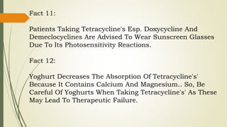 12 basic facts about tetracyclines  - medical information 