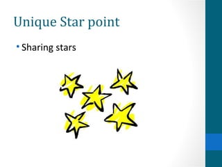 Unique Star point
• Sharing stars
 
