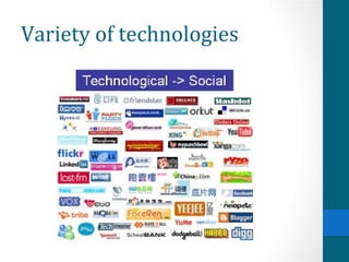 Variety of technologies
 