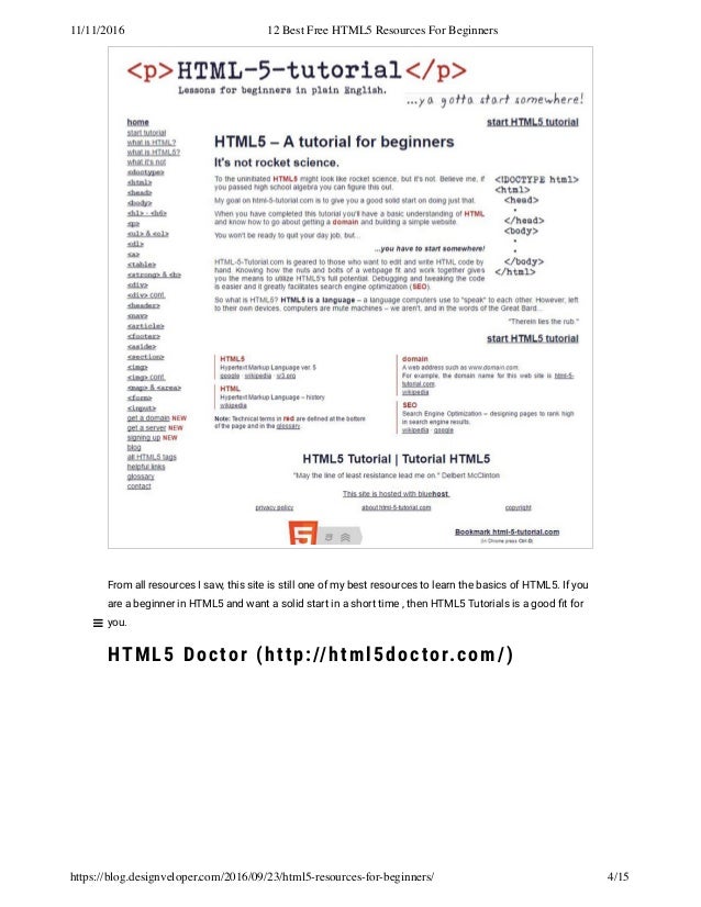 12 best free html5 resources for beginners