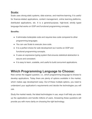 12 best programming languages for web &amp; app development