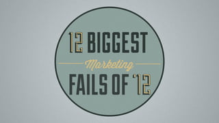 12 Biggest Marketing Fails of '12