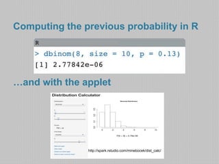 Computing the previous probability in R 
…and with the applet 
http://spark.rstudio.com/minebocek/dist_calc/ 
 