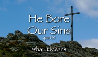 He Bore
Our Sins(part 3)
What It Means
 