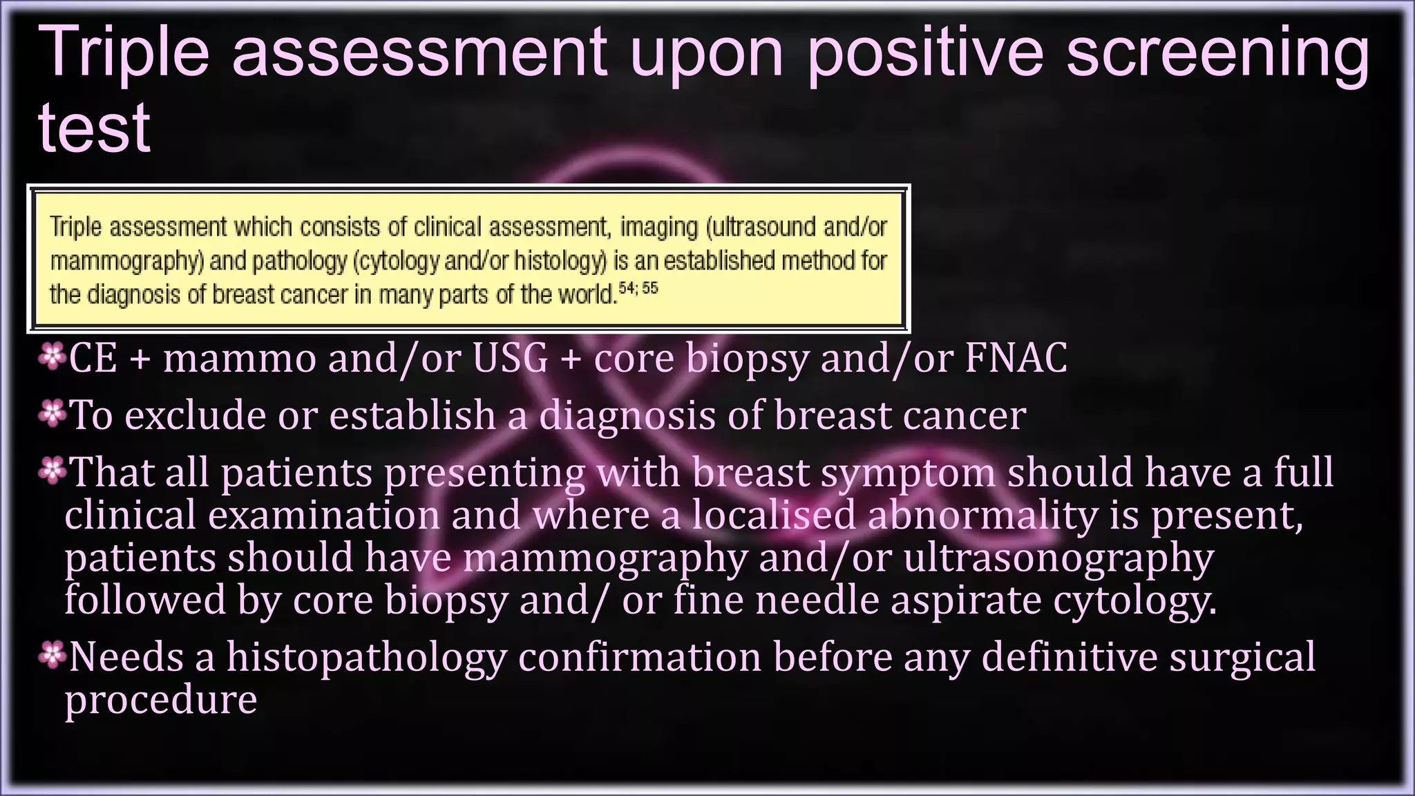 BREAST SCREENING & MANAGEMENT | PPTX
