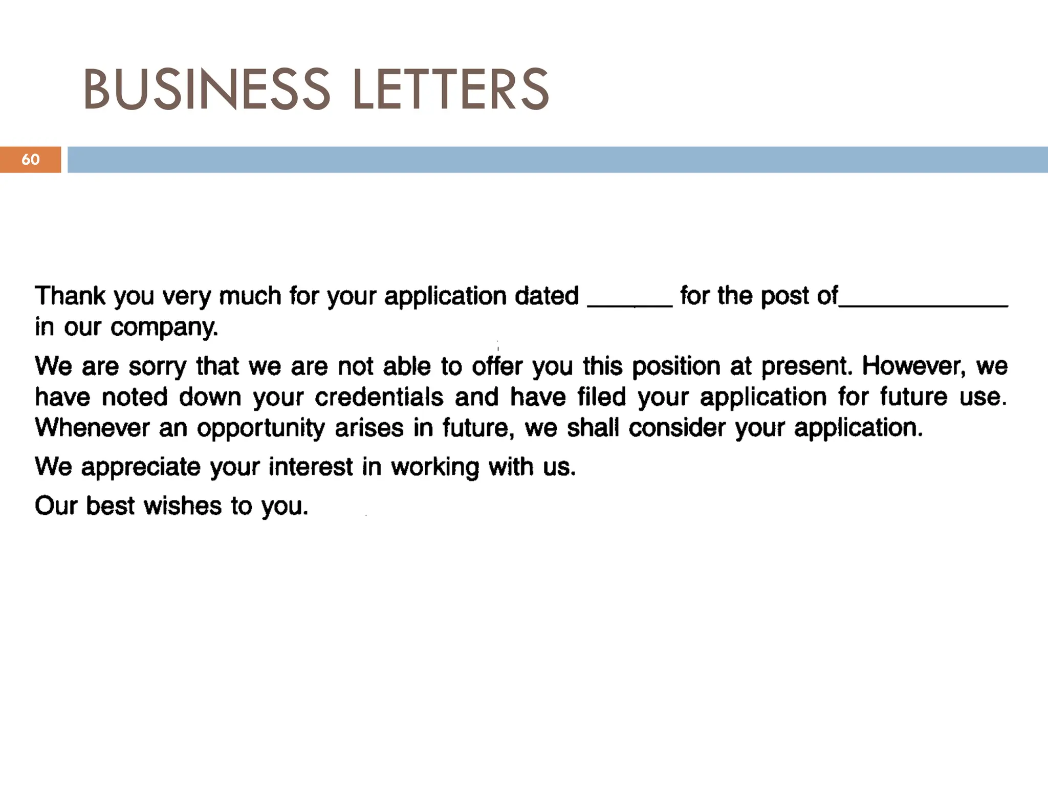 BUSINESS LETTERS
60
 
